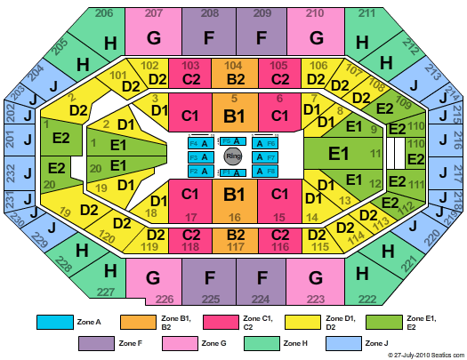 Gainbridge Fieldhouse UFC Zone Seating Chart